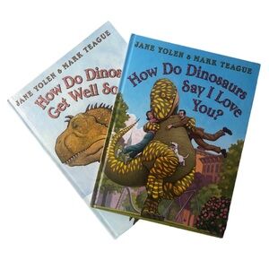 How Do Dinosaurs Say I Love you and How Do Dinosaurs Get Well Soon Hardback Book